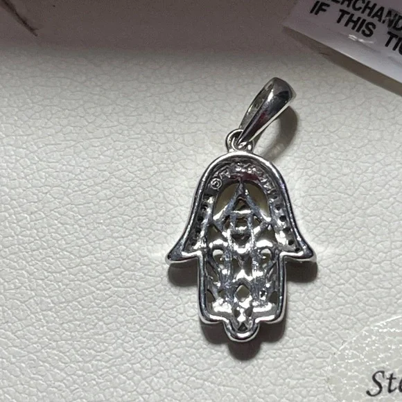 Macy's Sterling Silver and 14K Hamsa Necklace - Picture 3 of 7